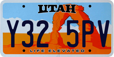 UT license plate Y325PV