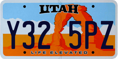 UT license plate Y325PZ