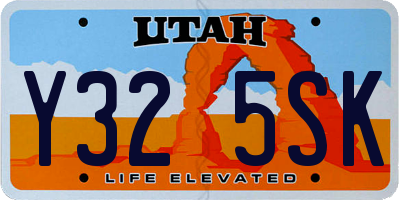 UT license plate Y325SK