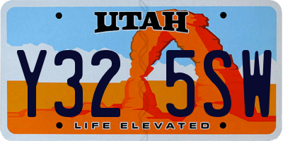 UT license plate Y325SW