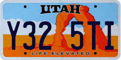 UT license plate Y325TI