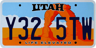 UT license plate Y325TW