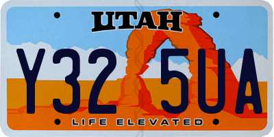 UT license plate Y325UA