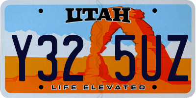 UT license plate Y325UZ