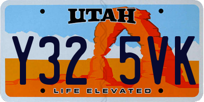 UT license plate Y325VK