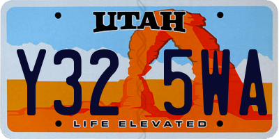 UT license plate Y325WA