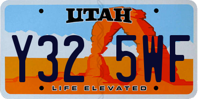UT license plate Y325WF