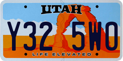 UT license plate Y325WO