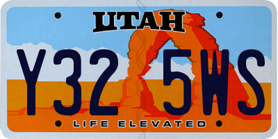 UT license plate Y325WS