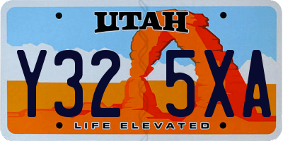 UT license plate Y325XA