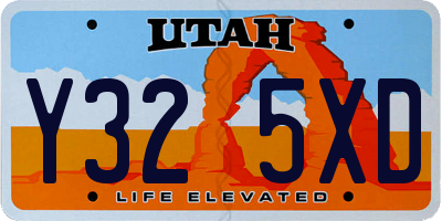 UT license plate Y325XD