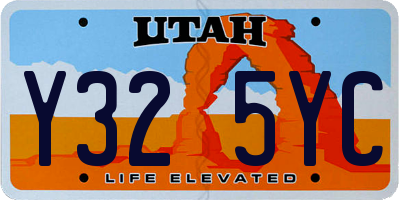 UT license plate Y325YC