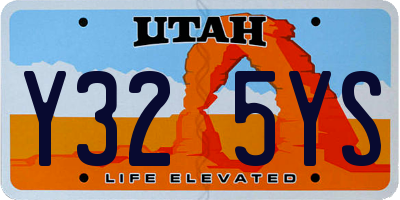 UT license plate Y325YS