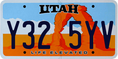 UT license plate Y325YV
