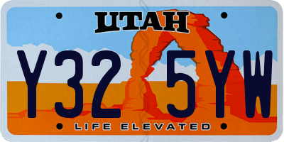 UT license plate Y325YW