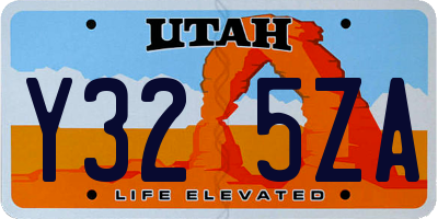 UT license plate Y325ZA