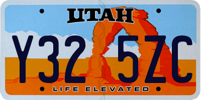 UT license plate Y325ZC