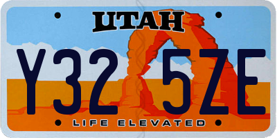 UT license plate Y325ZE