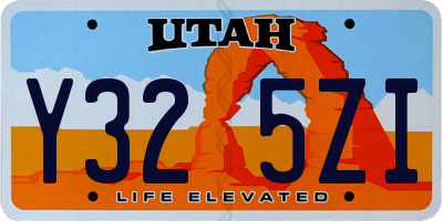 UT license plate Y325ZI