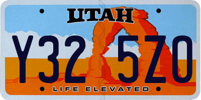 UT license plate Y325ZO