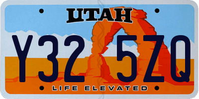 UT license plate Y325ZQ