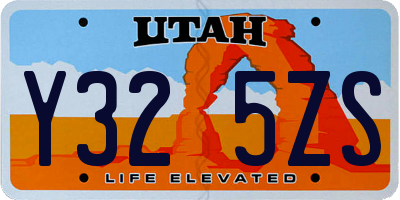 UT license plate Y325ZS