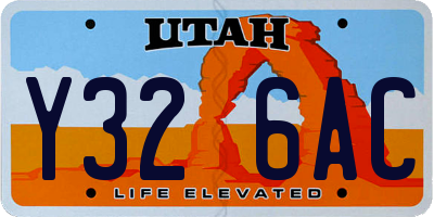 UT license plate Y326AC