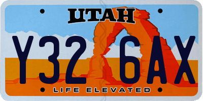 UT license plate Y326AX