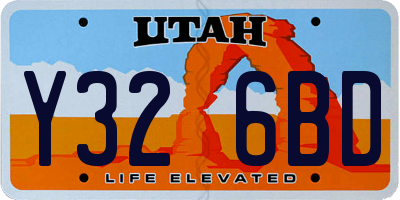 UT license plate Y326BD