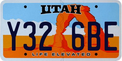 UT license plate Y326BE