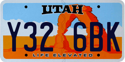 UT license plate Y326BK