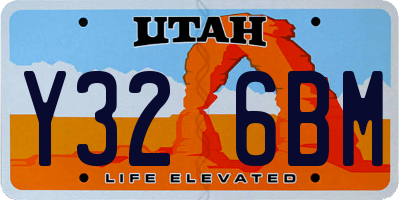 UT license plate Y326BM