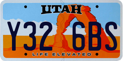 UT license plate Y326BS