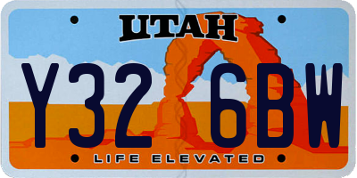UT license plate Y326BW