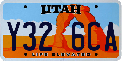 UT license plate Y326CA