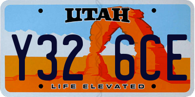 UT license plate Y326CE