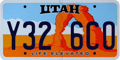 UT license plate Y326CO