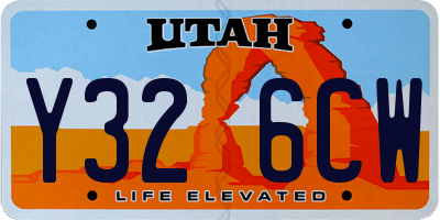 UT license plate Y326CW