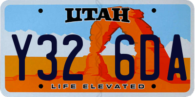 UT license plate Y326DA