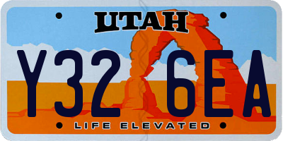 UT license plate Y326EA
