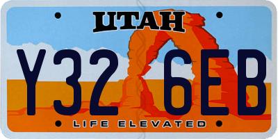 UT license plate Y326EB