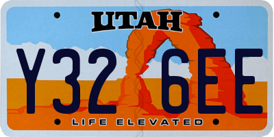 UT license plate Y326EE