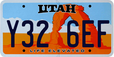 UT license plate Y326EF