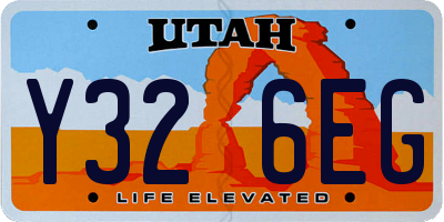 UT license plate Y326EG