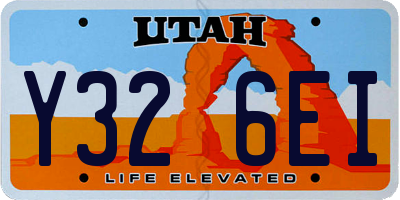 UT license plate Y326EI