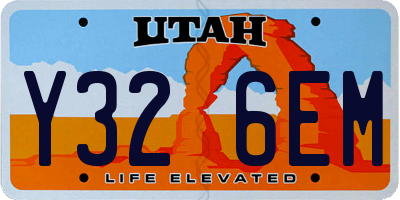 UT license plate Y326EM