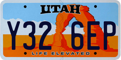 UT license plate Y326EP
