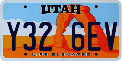 UT license plate Y326EV