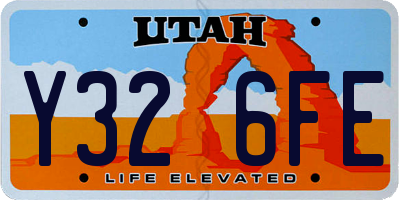 UT license plate Y326FE