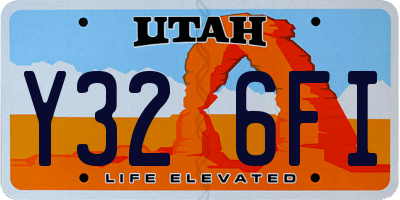 UT license plate Y326FI